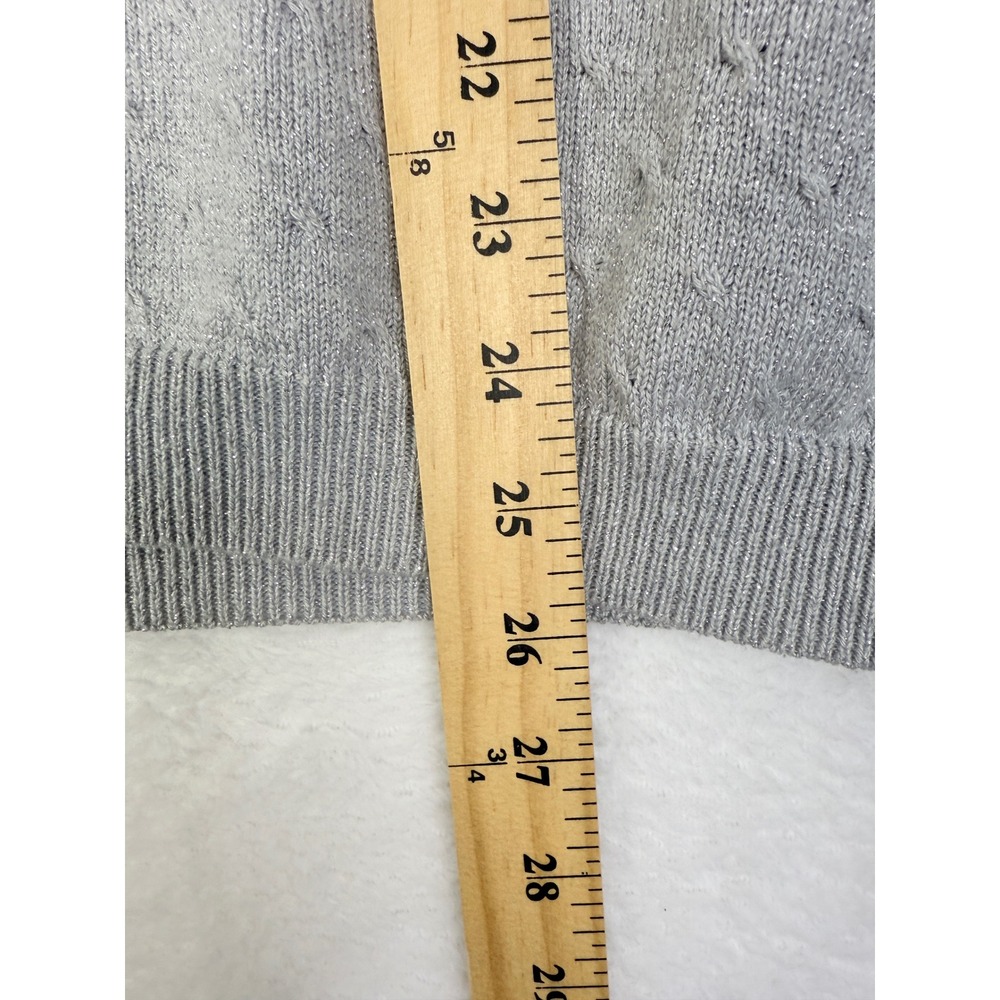 Alfred Dunner Woman Sweater Top Gray Sparkle Knit Short Sleeve Size 2X - Picture 9 of 10
